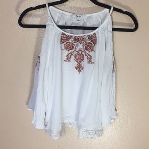 Papaya cold shoulder top